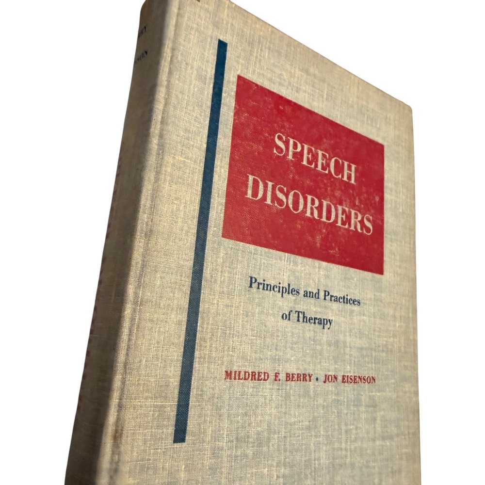Speech Disorders Principles and Practices of Therapy 1956 Vintage Hardcover Book